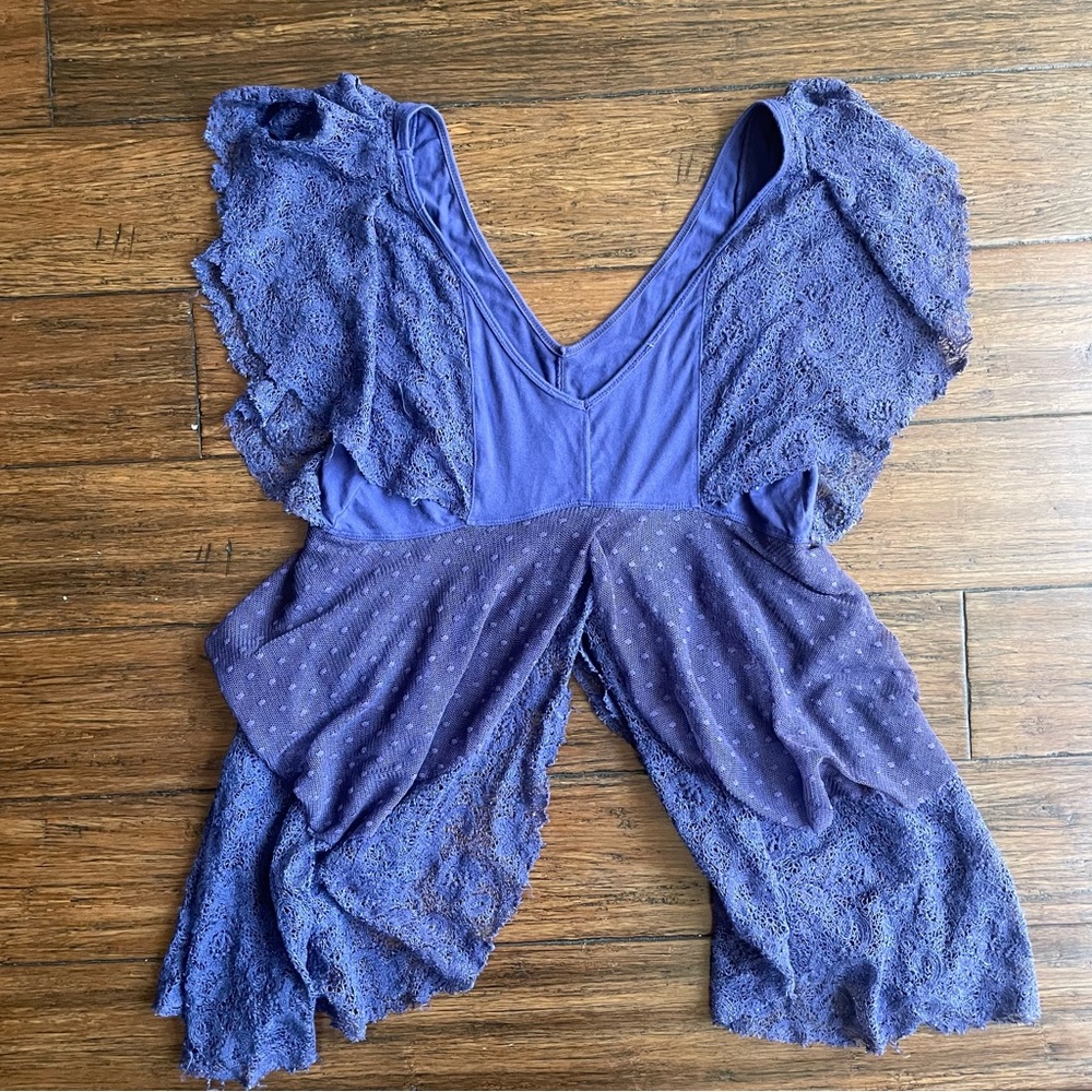 Free People Heatherton Lace Fairy Wing Top - Picture 8 of 8